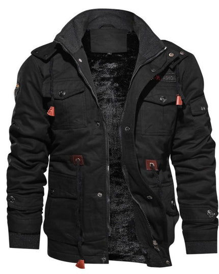 Men's Warm Waterproof Winter Jacket with Fleece Lining