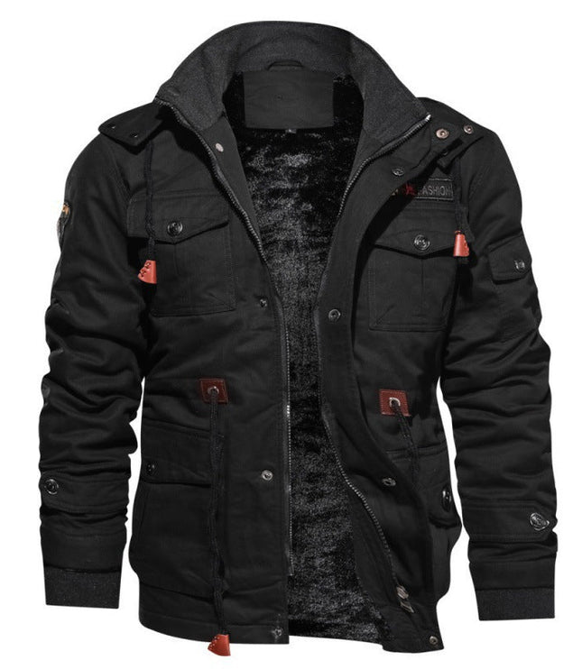 Men's Warm Waterproof Winter Jacket with Fleece Lining