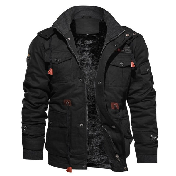 Men's Warm Waterproof Winter Jacket with Fleece Lining