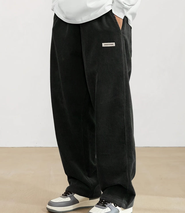 Emil | Pantalon décontracté en velours côtelé à jambes larges pour hommes