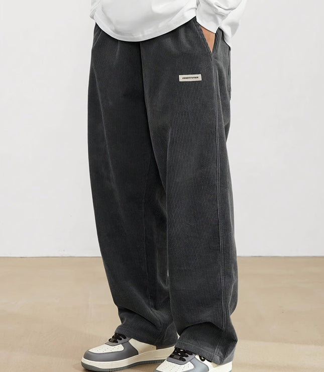 Emil | Pantalon décontracté en velours côtelé à jambes larges pour hommes