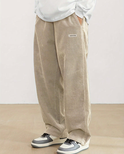 Emil | Pantalon décontracté en velours côtelé à jambes larges pour hommes
