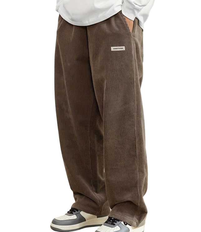 Emil | Pantalon décontracté en velours côtelé à jambes larges pour hommes